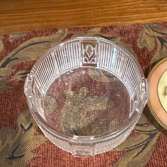 Vintage Floral Glass vanity jar - Picture 2 of 10